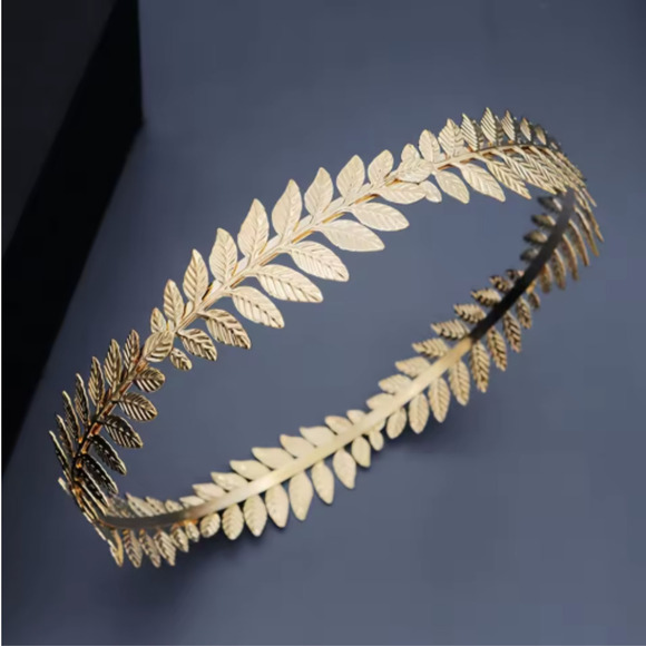 Gold Laurel Leaf Crown Greek Roman Goddess Tiara Headband Costume Accessory - Picture 2 of 6